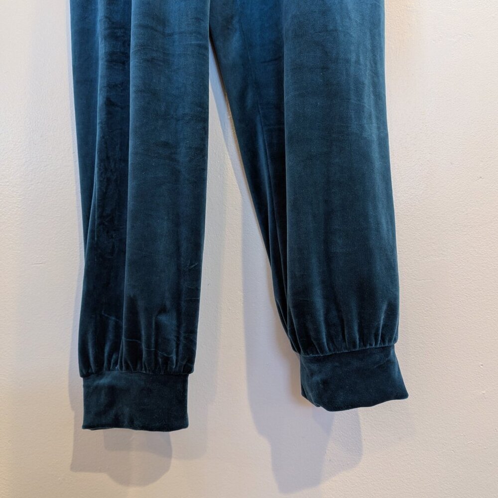ANTHROPOLOGIE Linda Velvet Jumpsuit M Blue Velour Soft Stretch Comfortable - Picture 5 of 10